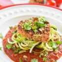 Vegan Chickpea Meatballs or Burgers with Marinara Zoodles